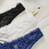 Viomisha 3pcs/Set Seamless Sexy Lace See-Through Ladies Panties With Floral Pattern Lingerie Comfortable andBreathable Underpants - Viomisha