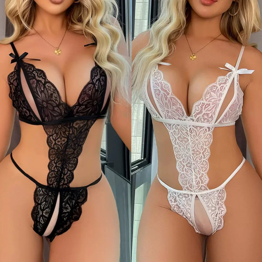 Sexy Lace Tights Lace Sexy Bodysuit Lingerie Set - Viomisha