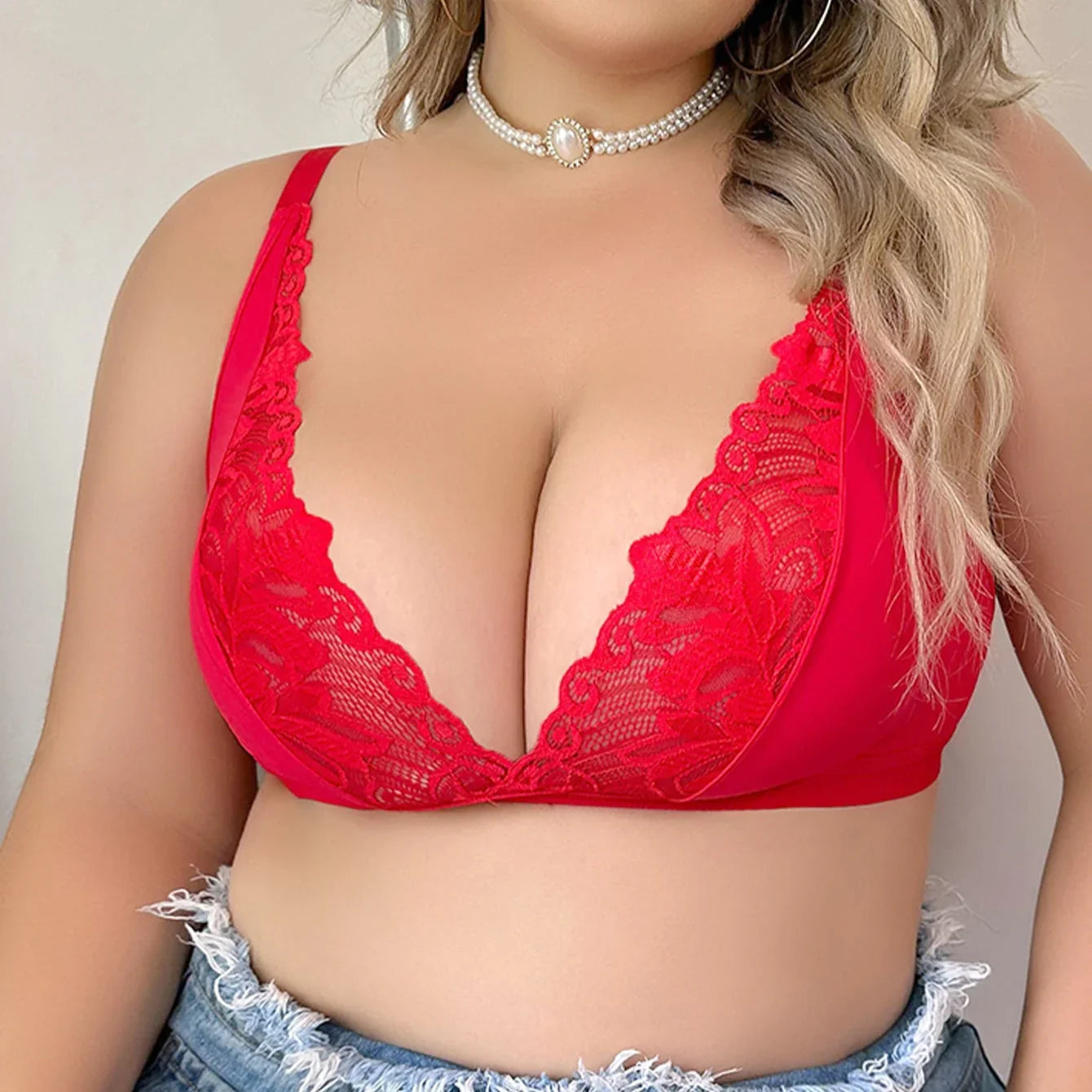 Viomisha Sexy Lace Bra Full Coverage No Wire Bra For Women Plus Size Push Up Bra No Wire Bras For Women - Viomisha