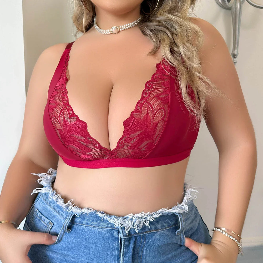 Viomisha Sexy Lace Bra Full Coverage No Wire Bra For Women Plus Size Push Up Bra No Wire Bras For Women - Viomisha