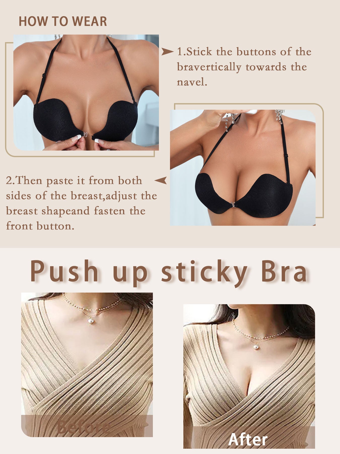 Viomisha sticky bra strapless backless push up bra for women invisible lifting silicone