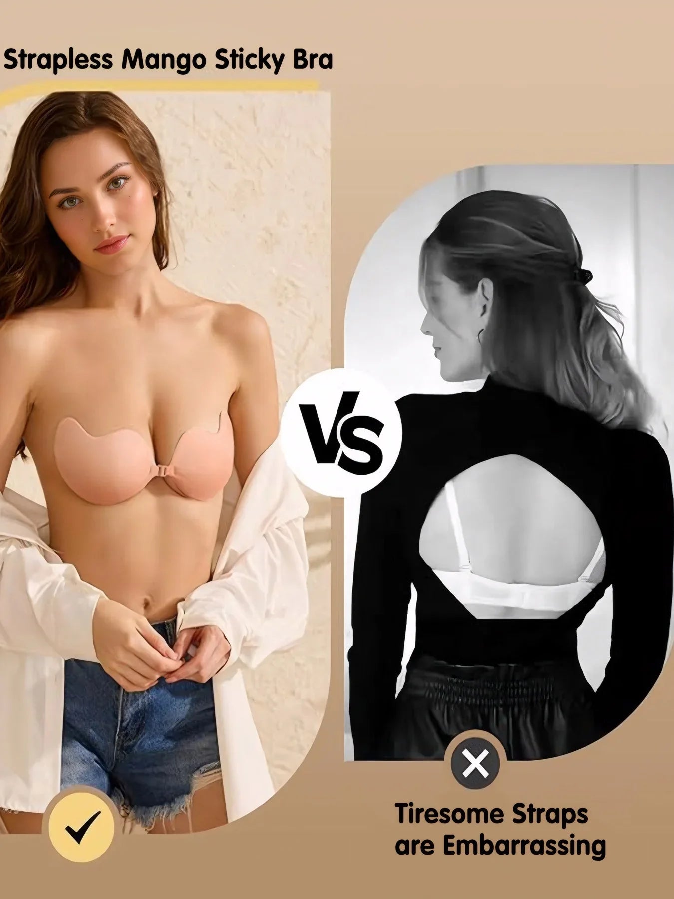 4PCS Mango Invisible Sticky Bra