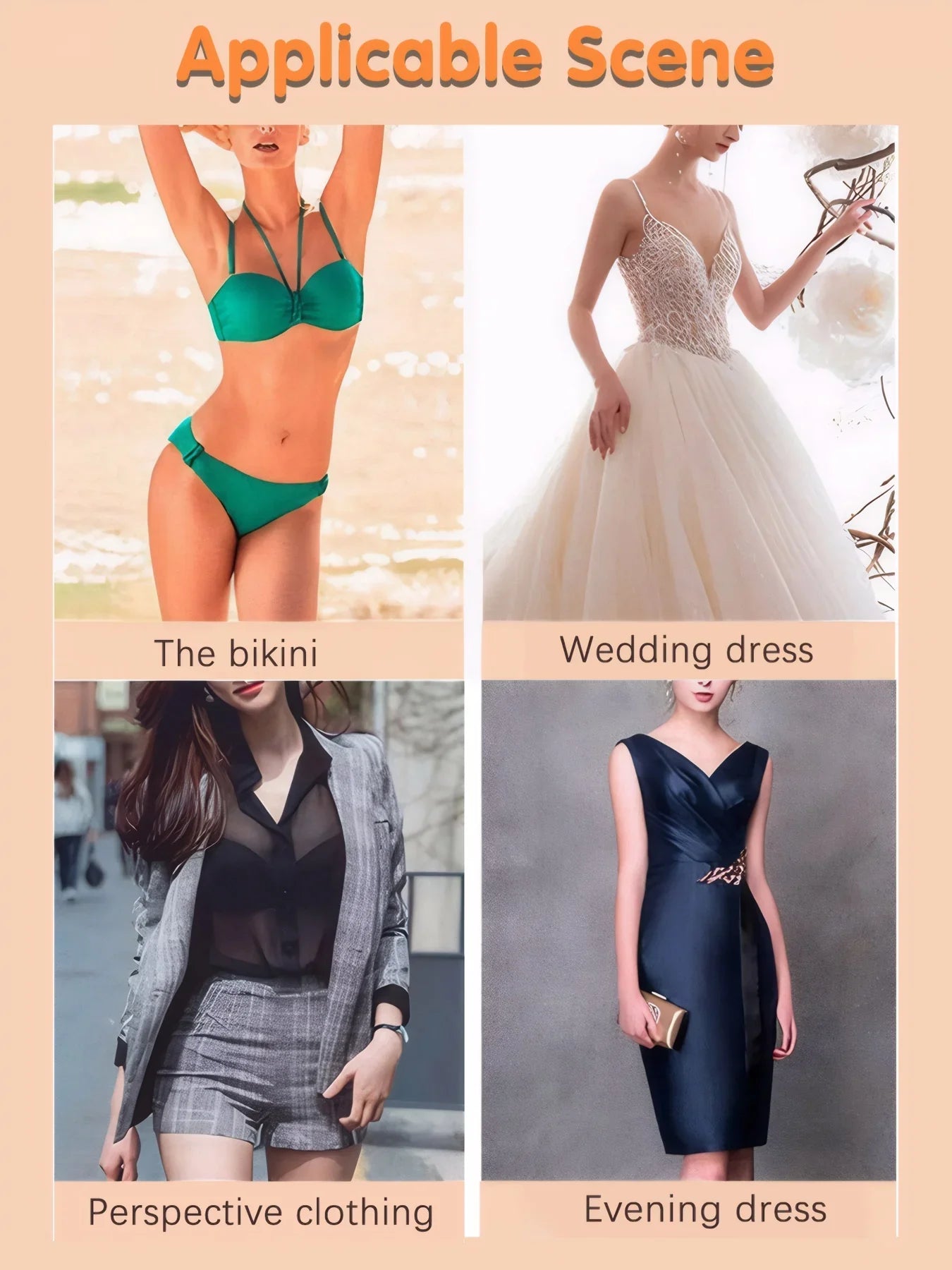 4PCS Mango Invisible Sticky Bra