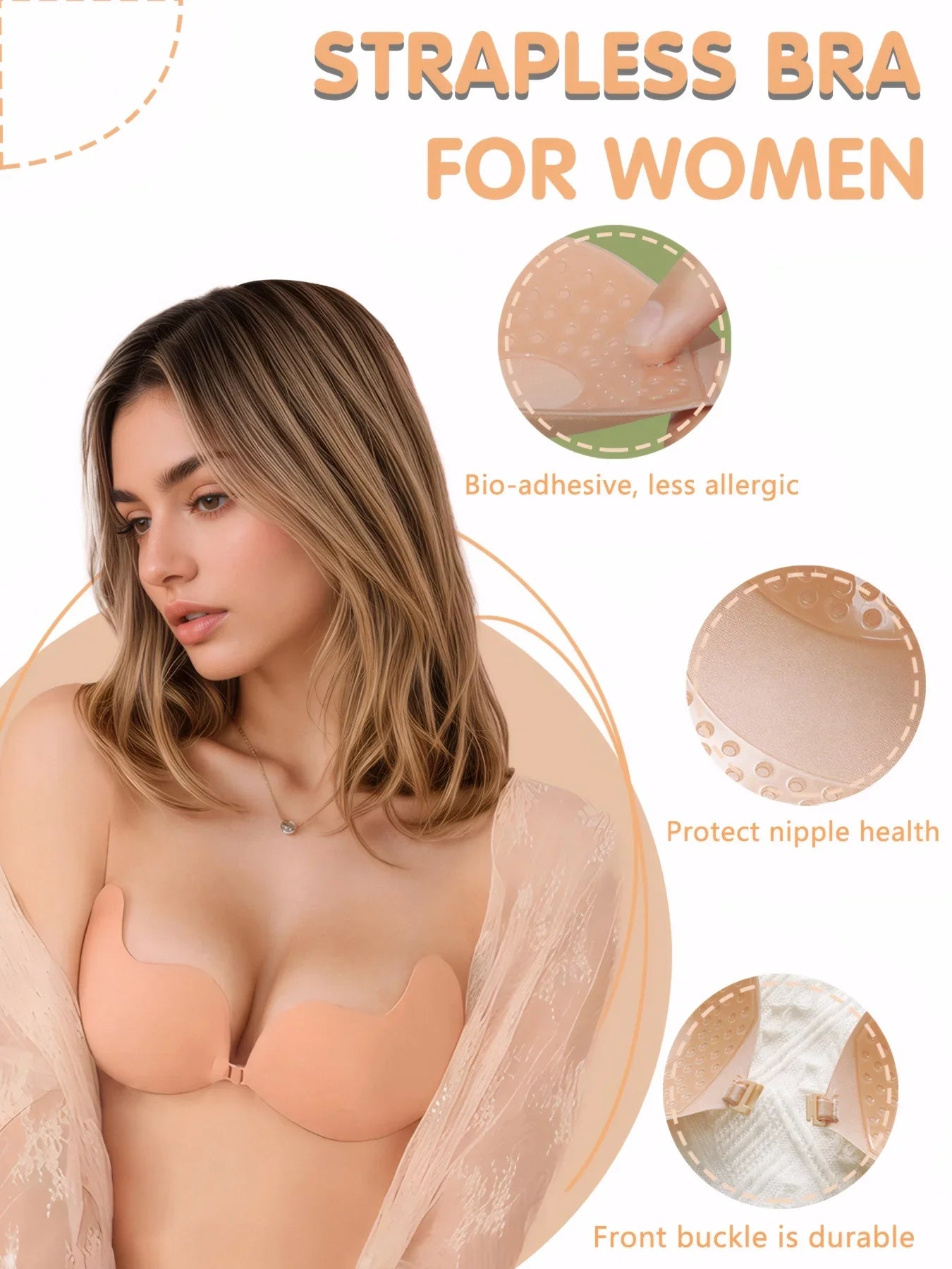 4PCS Mango Invisible Sticky Bra