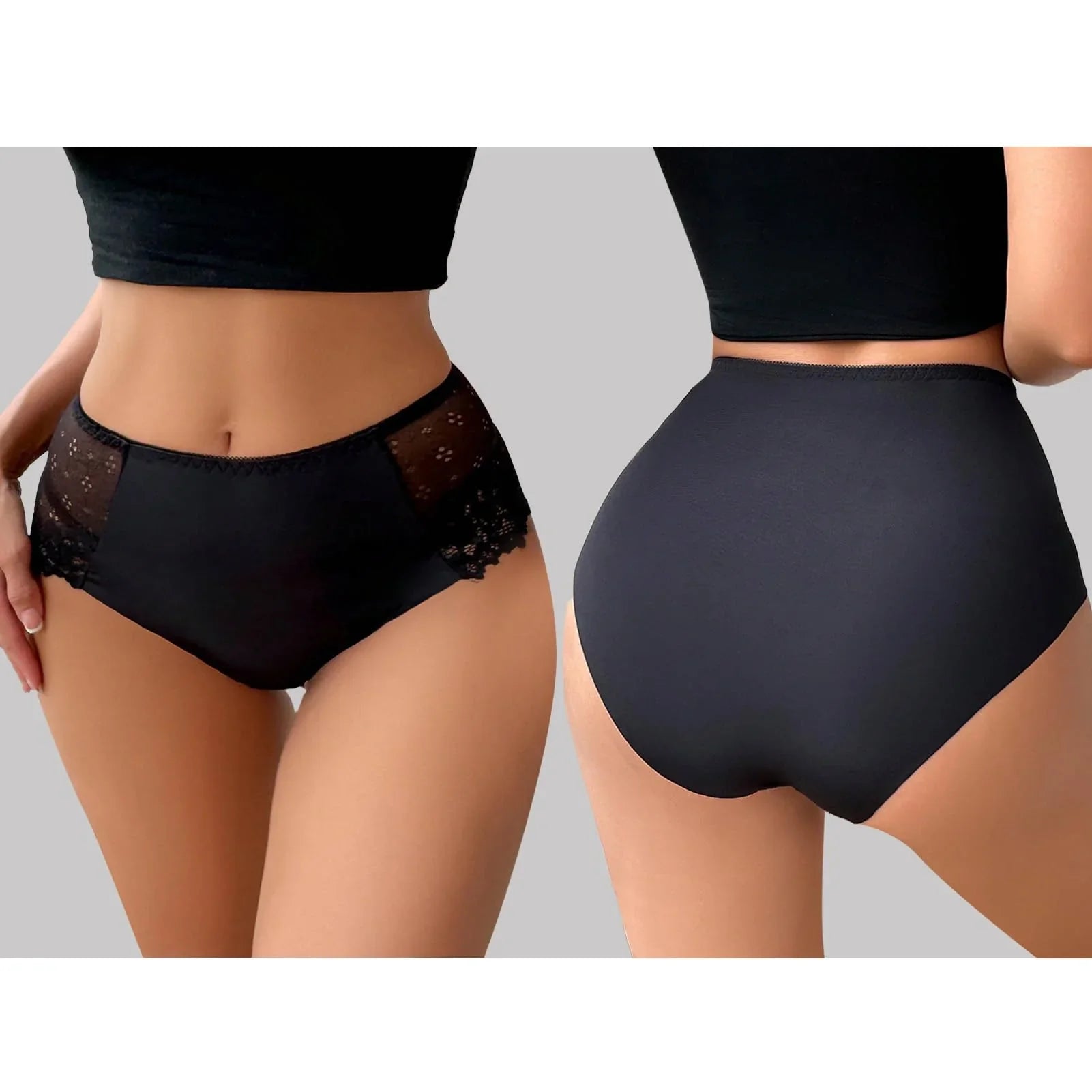 Women's Plus Size Lace Panties Multipack (4-Pack) - Breathable & Full Coverage - Viomisha