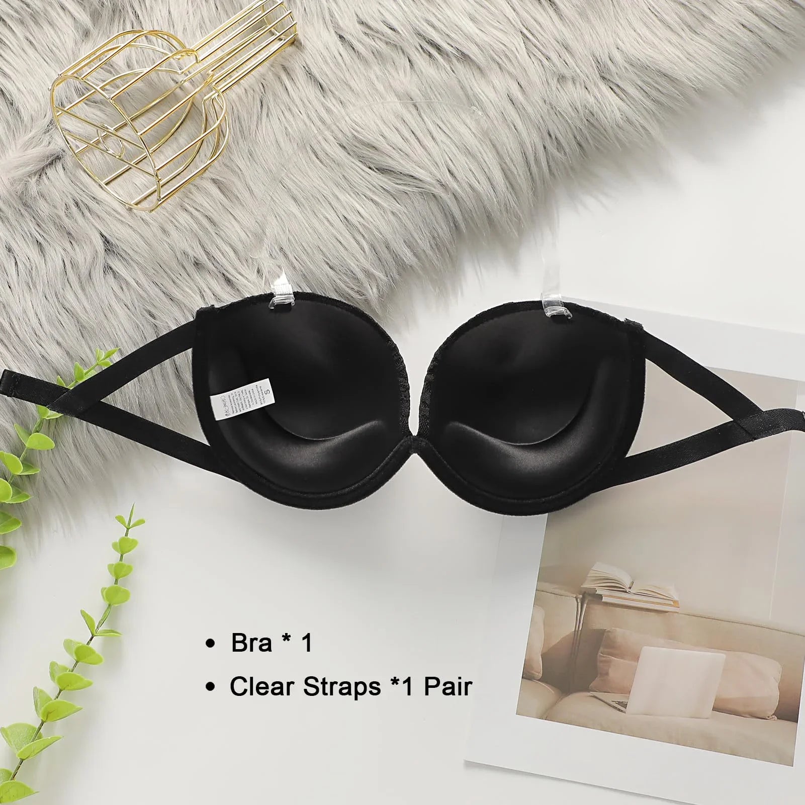 Viomisha Push Up Strapless Lace Bra for Women Padded Anti-slip Seamless Mutiway Bra Underwired Invisible Supportive Bras - Viomisha