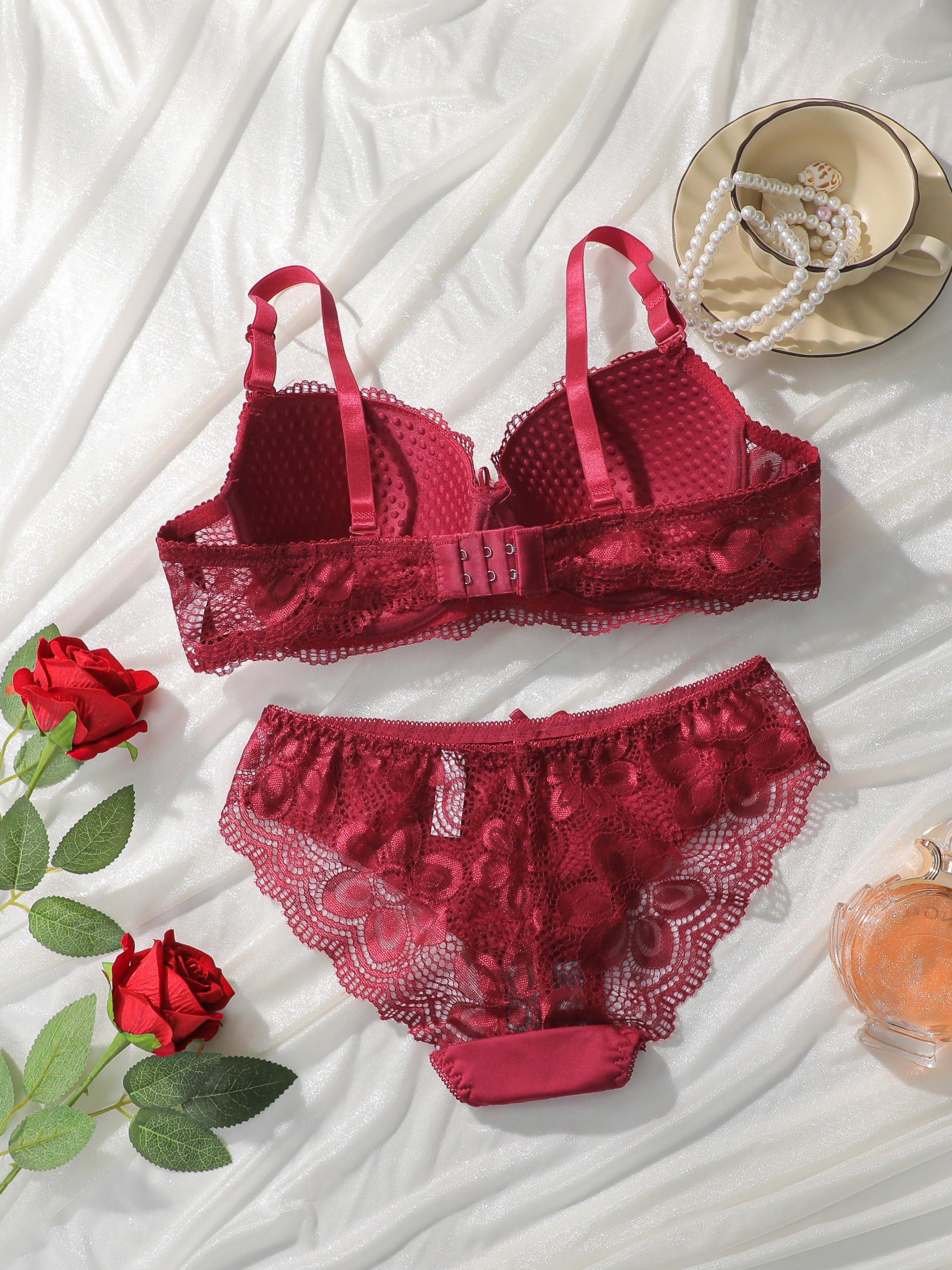 Underwire Lace Bra & Panty Set | Full Support & Elegant Design - Viomisha